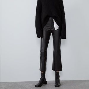 LAST DAY! Zara faux leather flare legging